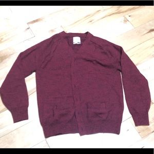 Saturdays brand wool cardigan sweater in red